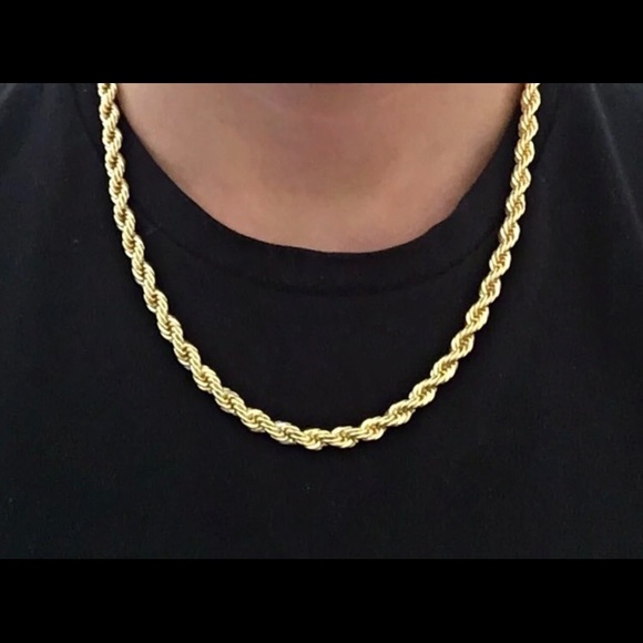 Gold Chain Rope Chain and Icy Bull Pendant Set - Picture 9 of 10